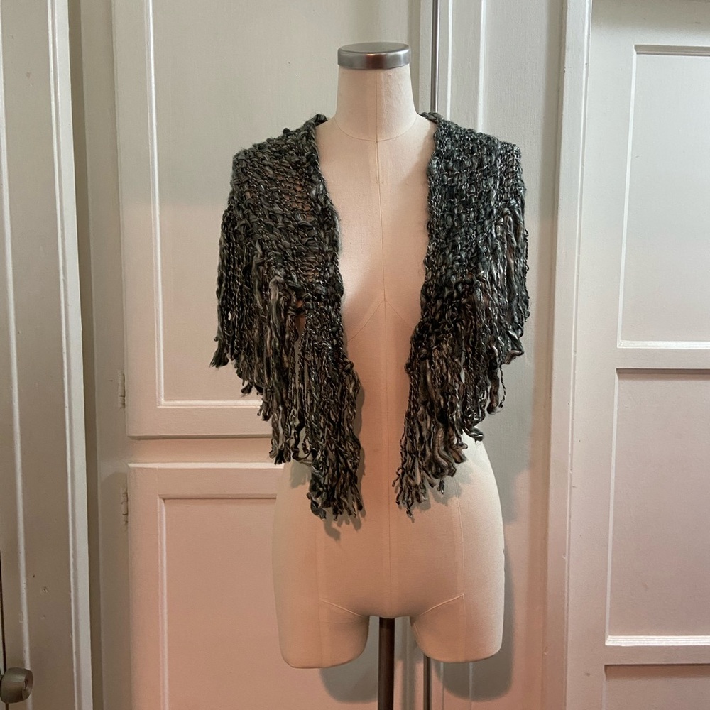 Gray knit handmade scarf